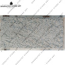 Handcarved White Marble Floral Wall Mural
