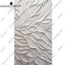 Hand-Carved Abstract Wave Pattern Stone Wall Mural