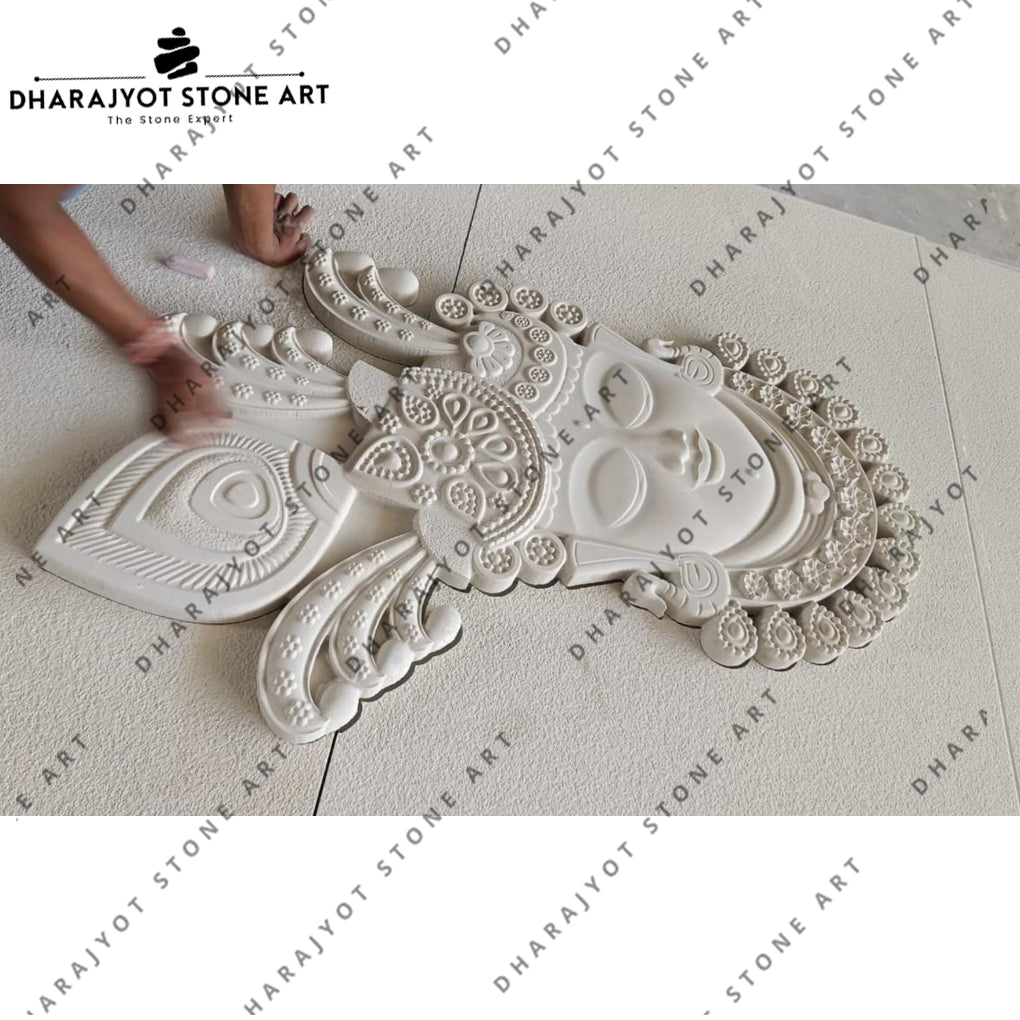 Elegant Spiritual Hand-Carved Divine Stone Wall Mural