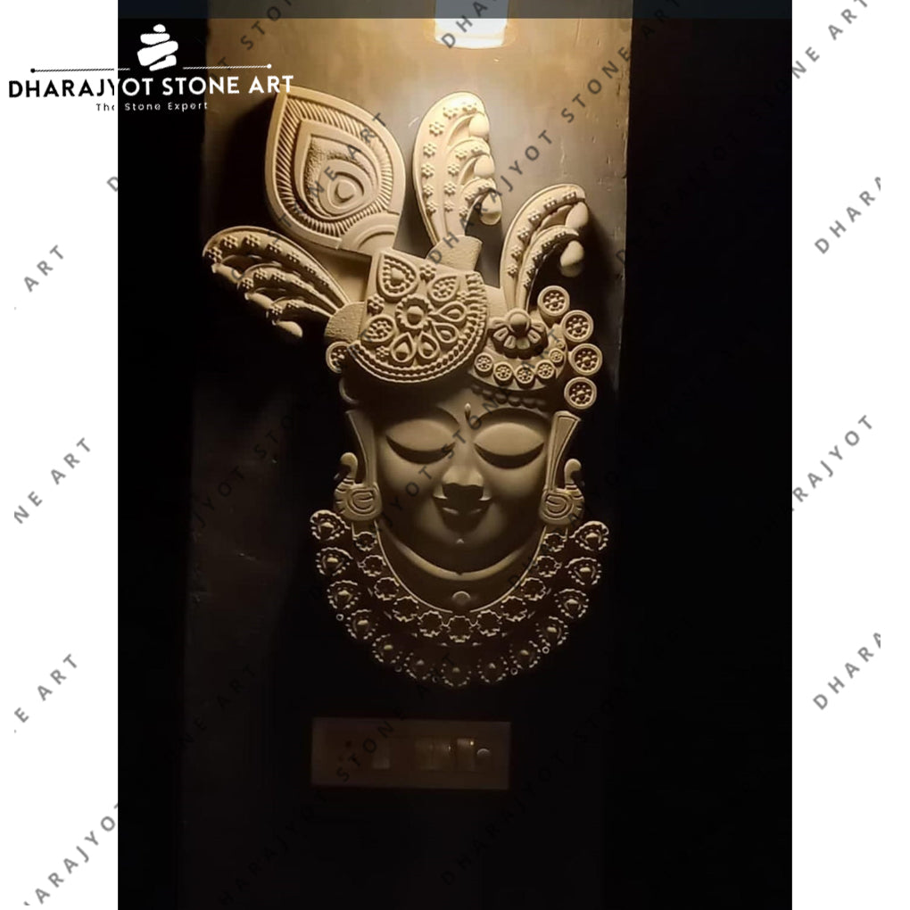 Elegant Spiritual Hand-Carved Divine Stone Wall Mural