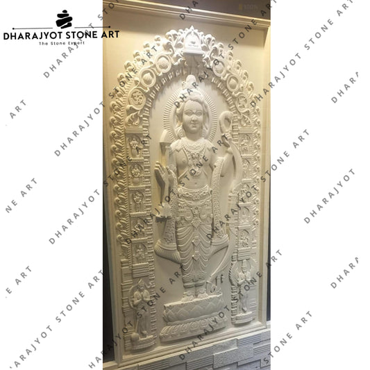 Luxury Homes Hand-Carved Divine White Stone Wall Mural