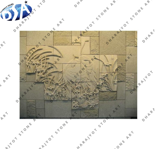 Polished Sandstone Wall Hand Carving Wall Hanging