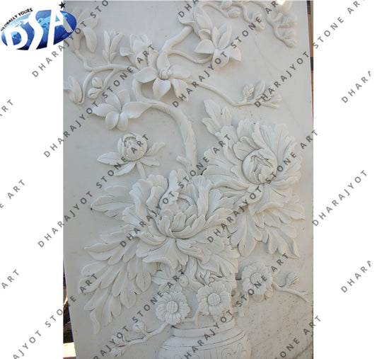 Customized Design Wall Decoration Marble Relief Carving Wall Hanging