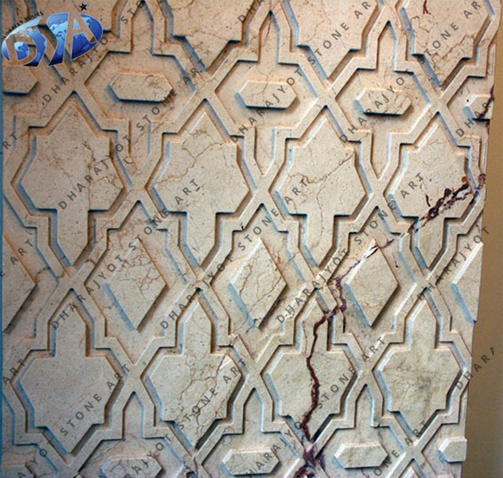 Natural Stone Elegant Geometric Moroccan Pattern Design Wall Panel