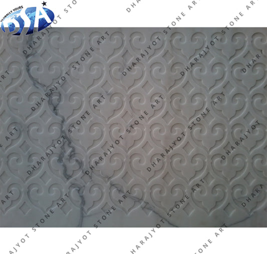 Luxury Decorative White Marble Carved Wall Panel
