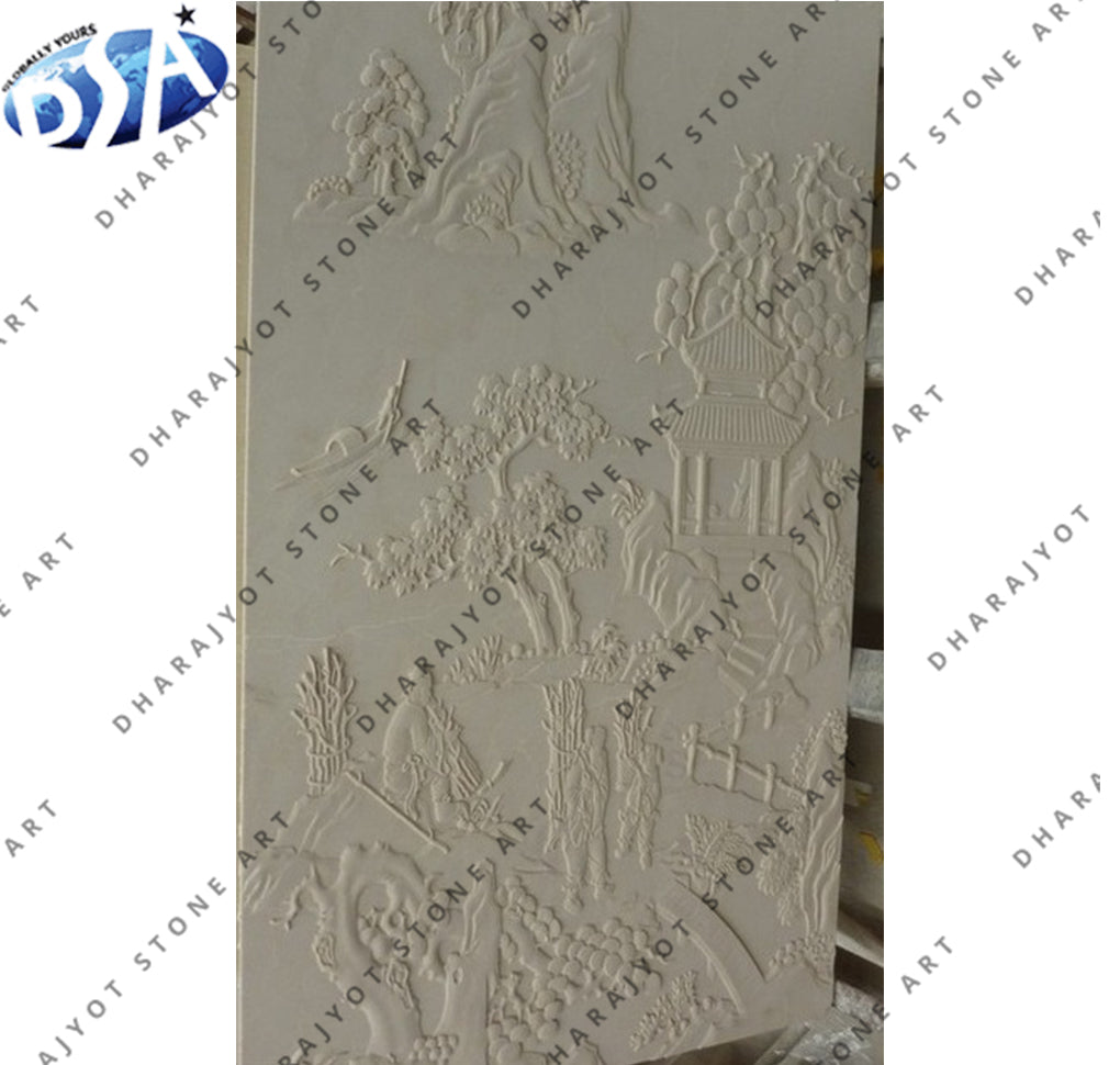 Decorative Home Natural Marble Carvings and Sculptures Wall Panel