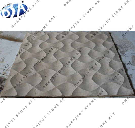 Modern Design Waterjet CNC 3D Marble Wall Panel