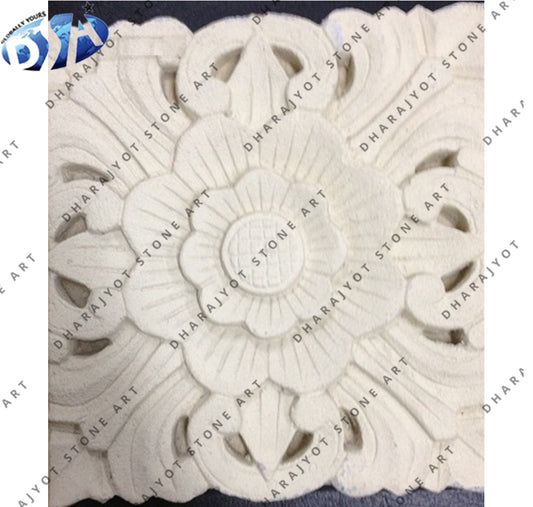 Carving Wall Decorative Sandstone Flower Design Wall Panel