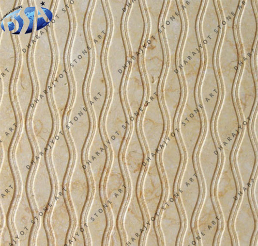 Handcrafted Flowing Line Design Stone Mural Wall Panel