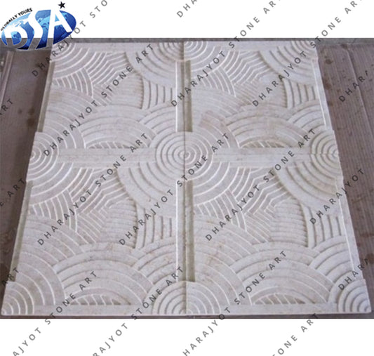 Hand-Carved Natural Sandstone Decorative Wall Panel