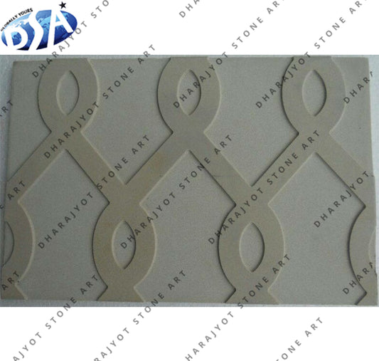 Hand-Carved Natural Sandstone Decorative Loop Design Stone Wall Panel