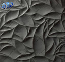 Elegant Black Curved 3D Floral Wave Black Stone Wall Panel