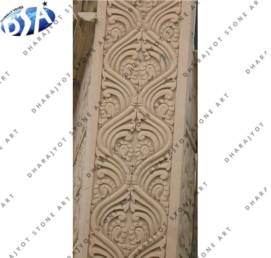 Elegant Sandstone Carved Traditional Stone Wall Panel