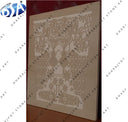 Hand-Carved Geometric Floral Stone Wall Panel