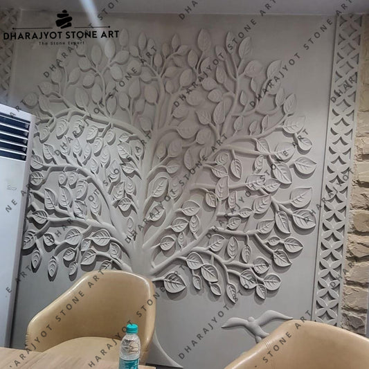 White Stone Tree Of Life Wall 3d Work Wall Hanging Panels