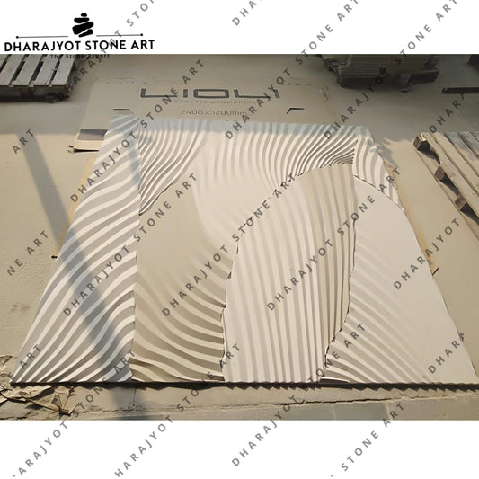 Home Decor Natural Stone 3D Wave Pattern Wall Panel