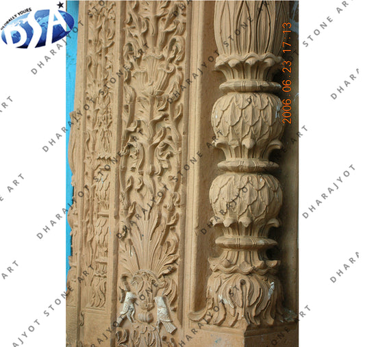 Traditional Floral Heritage-Inspired Spaces Hand-Carved Natural Stone Wall Panel