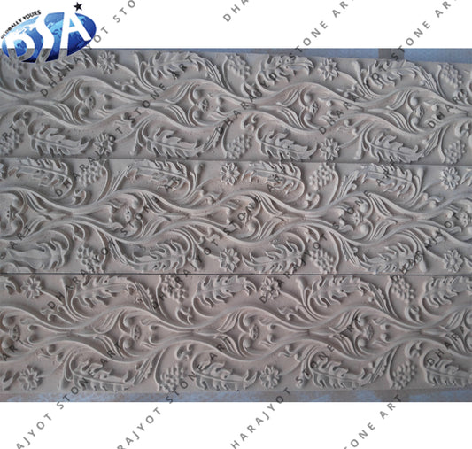 Elegant Decorative Natural Sandstone Hand-Carved Wall Panel