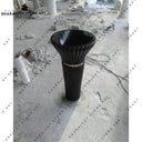 Luxury Black Marble Fluted Freestanding Pedestal Wash Basin