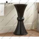 Natural Stone Pedestal Sink with Deep Round Bowl Pedestal Freestanding Wash Basin