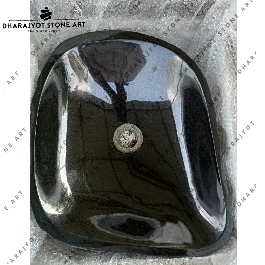 Handcrafted Rectangular Black Marble Countertop Sink