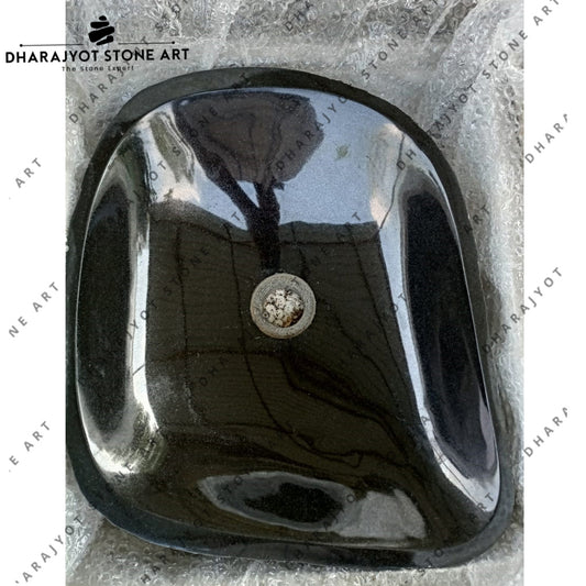 Handcrafted Rectangular Black Marble Countertop Sink