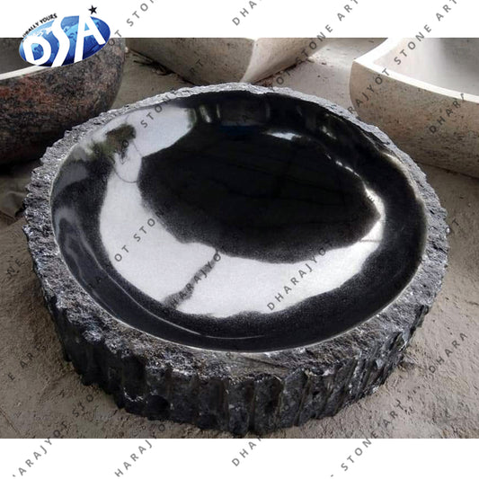 Natural Black Marble Bathroom Washbasin