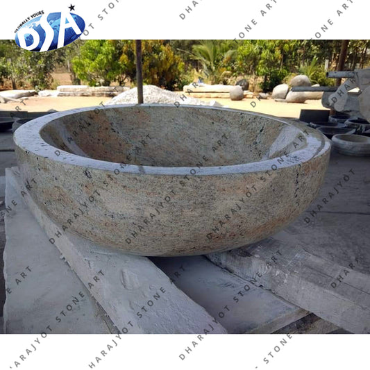 Black Marble Flat Edge Curved Washbasin