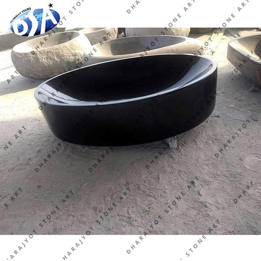 Luxury Black Marble Stone Bathroom Basin Sink