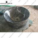 Custom Size Natural Grey Marble Stone Round Basin Sink