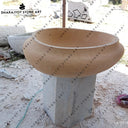 Beige Planting Sandstone Round Washbasin