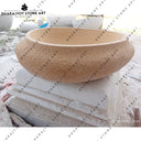 Beige Planting Sandstone Round Washbasin