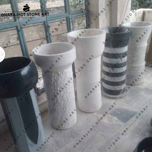 Marble Stone Indoor Use Pedestal Basin