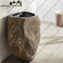 Free Standing Basalt Pedestal Outdoor Garden Natural Stone Sink