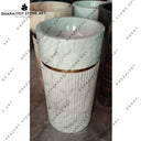 Round Italian White Marble Pedestal Wash Basin