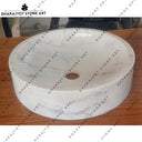 European Style Round White Marble Washbasin