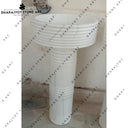 Modern Design Home Decoration Customized White Marble Pedestal Sink