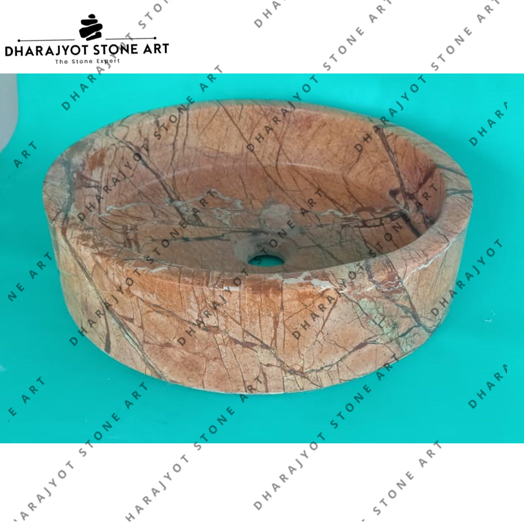 Home Decoration European Style Room Brown Marble Wash Basin