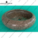 Natural Brown Marble Kitchen Round Wash Basin