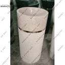 Modern Design Marble Hand Carved Italian Carrara Pedestal Sink