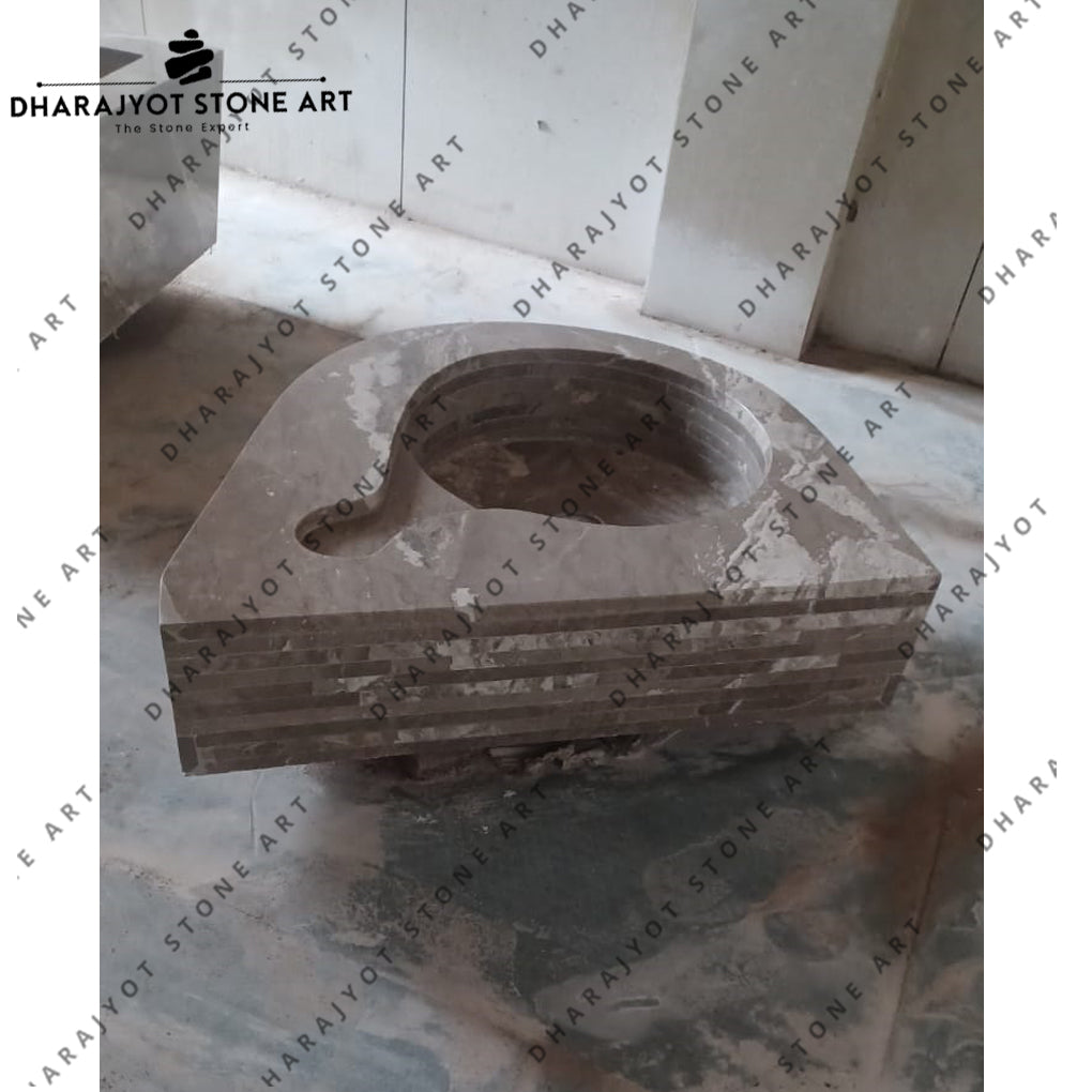 Grey Marble Countertop Vanity Wash Basin