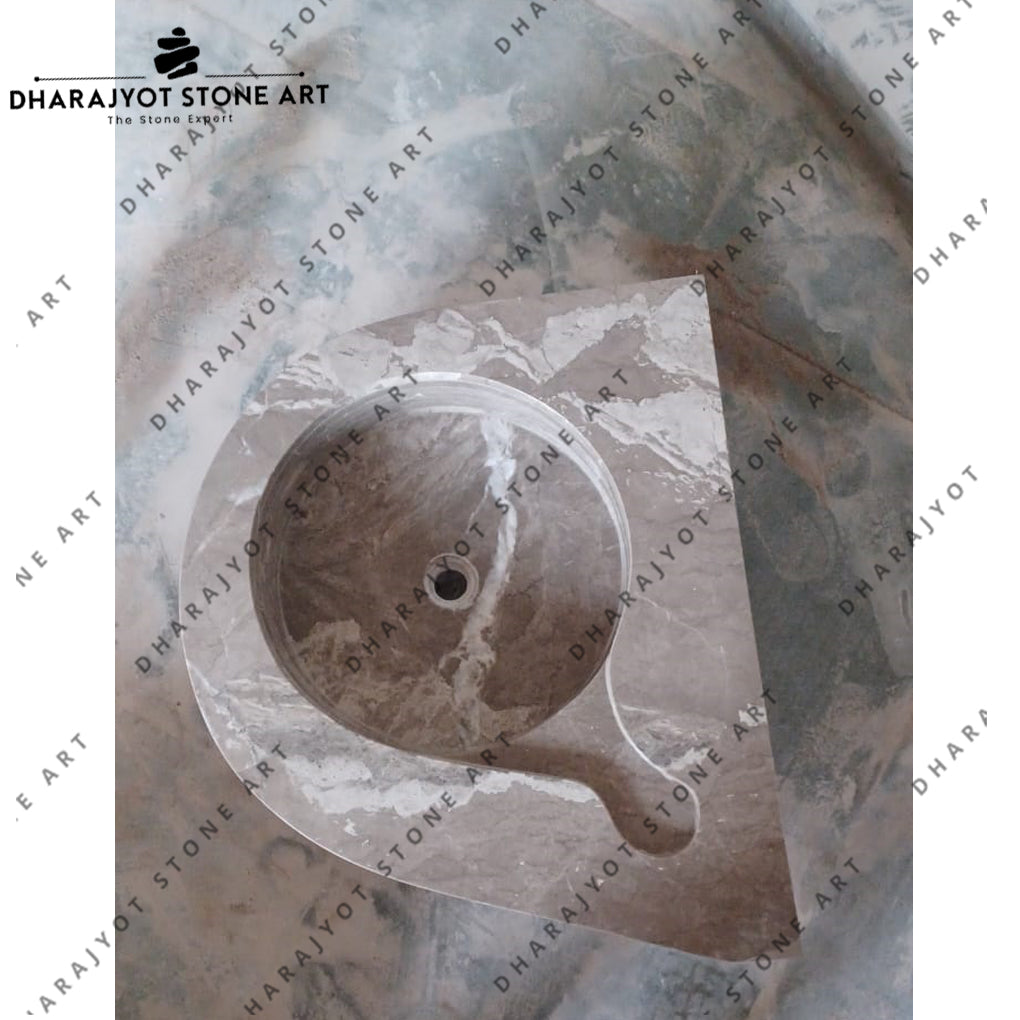 Grey Marble Countertop Vanity Wash Basin