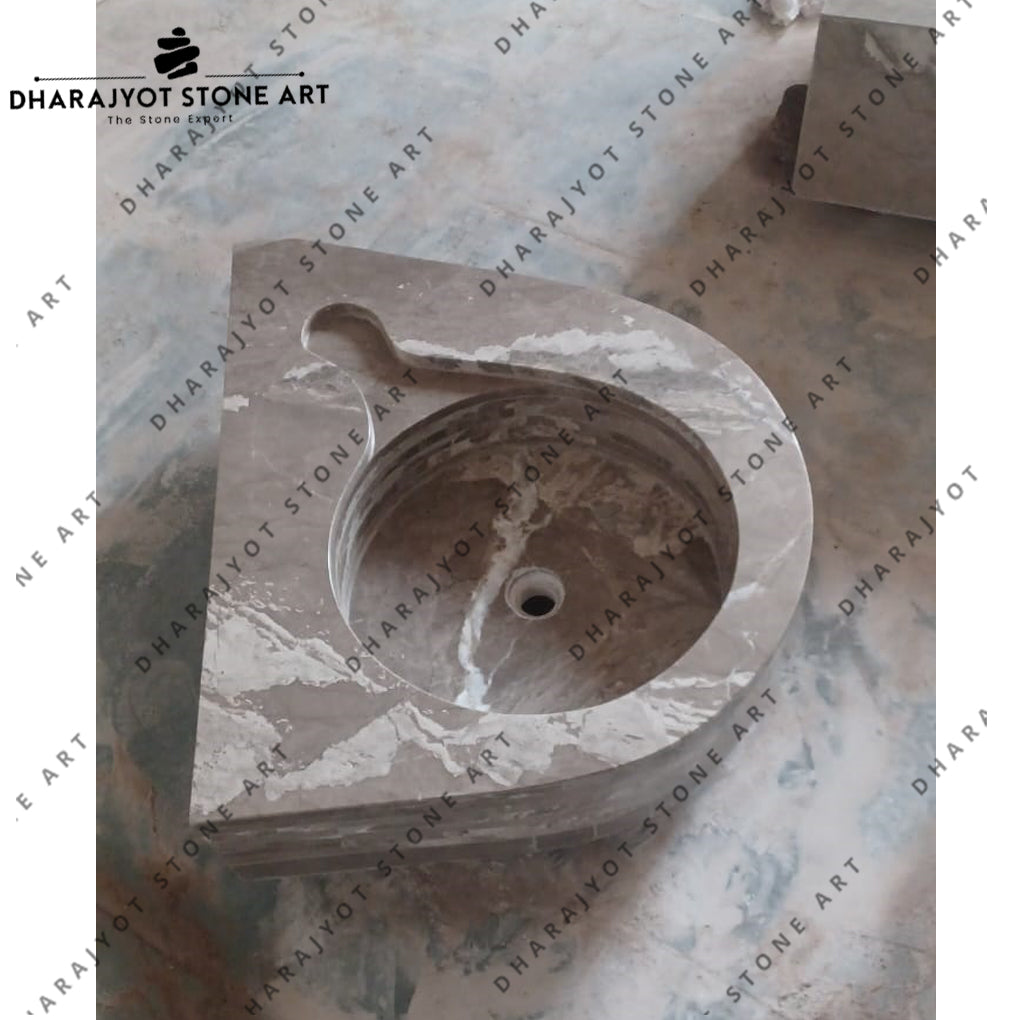 Grey Marble Countertop Vanity Wash Basin