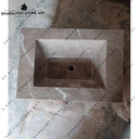 Grey Marble Rectangular Bathroom Wash Basin