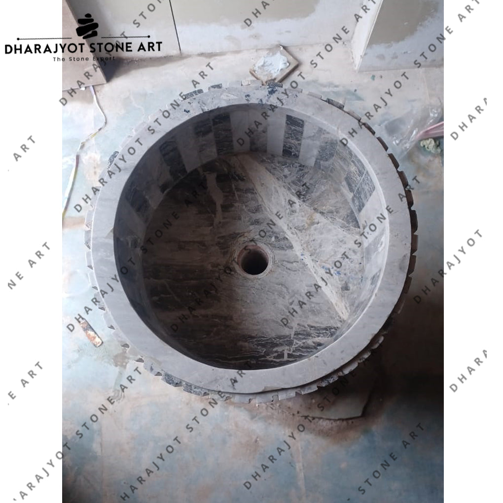 Modern Design Indoor Natural White Marble Stone Hand Wash Basin