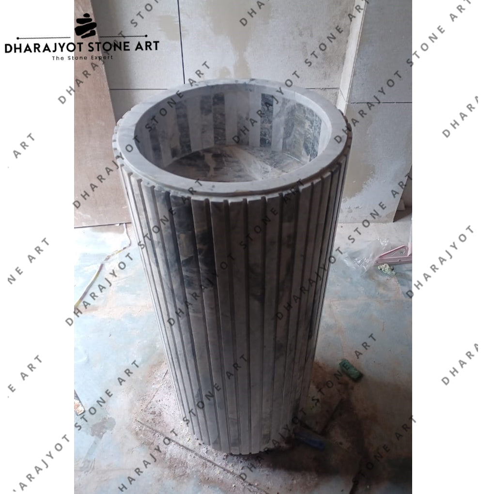 Modern Design Indoor Natural White Marble Stone Hand Wash Basin