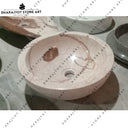 Modern Design Marble Stone Round Wash Basin Vessel Sinks