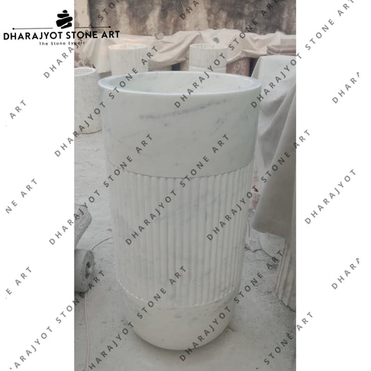 European Style Home Decoration White Marble Bathroom Sinks