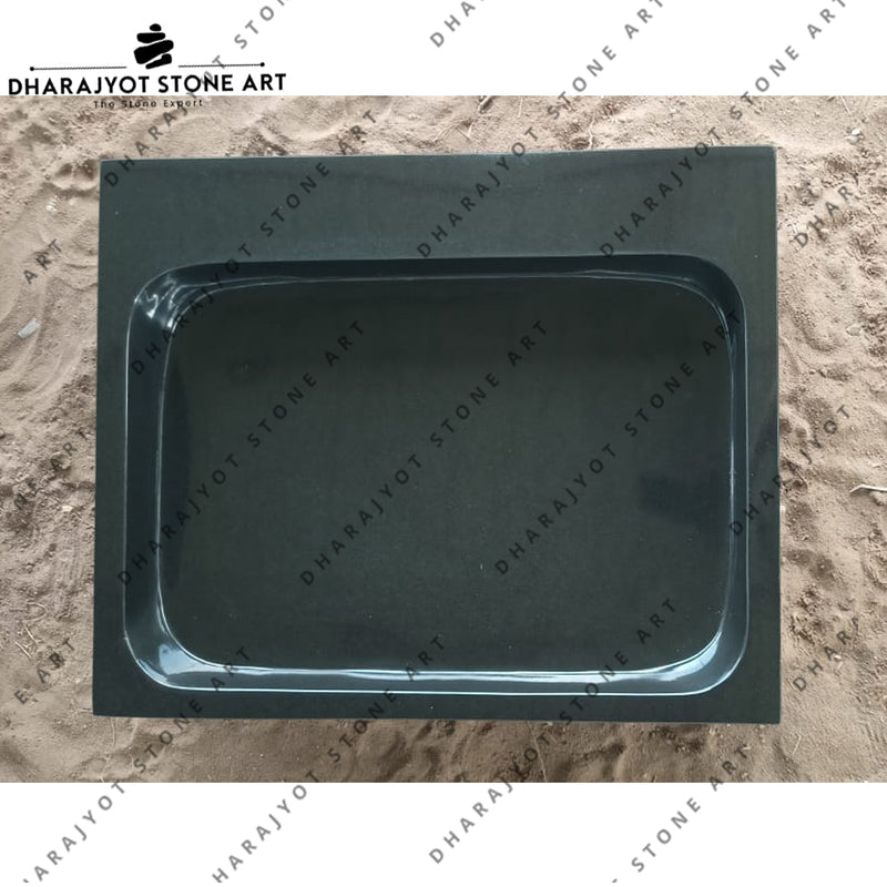 Black Granite Stone Square Wash Basin