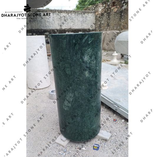 Free Standing Natural White Green Marble Stone Pedestal Washbasin
